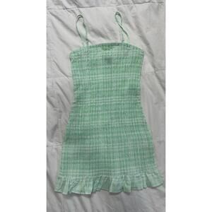 Wild Fable Green Smocked Mini Dress with Ruffle Hem